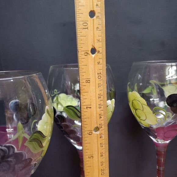 1990's Home Essentials Grapes Wine Glasses - Picture 3 of 10